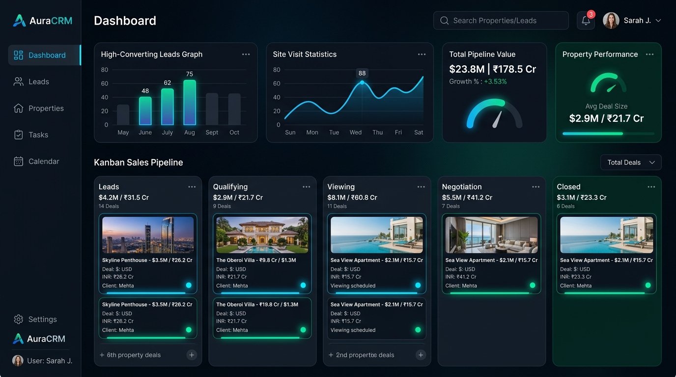 Hemtrix CRM Real Estate Dashboard & Sales Pipeline
